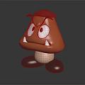 Playful Mushroom Shaped Kids Stool Furniture With Red Hat Brown Body And Big Eyes
