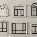 Casement Windows In Various Designs With Decorative Frames And Classic Styles 3d model