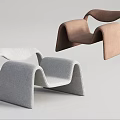 Modern Curved Design Leisure Chairs in Gray and Brown for Stylish Home Decor