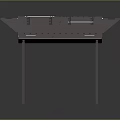 Durable Outdoor Metal Grill With Double Grilling Grates And Side Tables Design