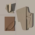 Modern 3D Sculptural Wall Decor With Abstract Geometric Shapes And Neutral Tones