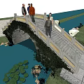 New Chinese-style bridge arch bridge 3d model