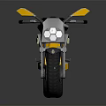 Yellow And Gray Modern Motorcycle With Blue Rim Wheels Black Seat And Sporty Design