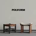 Poliform Modern Stools And Side Tables With Unique Designs In Showroom 3d model