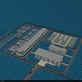 Large Scale Industrial Plant Layout With Multiple Buildings And Road Access 3d model