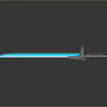 Futuristic Sci Fi Sword With Blue Glowing Blade And Metallic Hilt Design