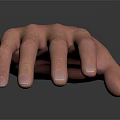 Realistic Human Hand Showing Natural Skin Tone Neatly Trimmed Nails Detailed Texture on Dark Background