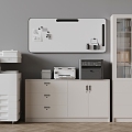 Printer file cabinet black and white version 3d model