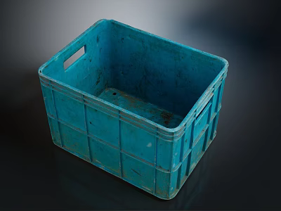 Blue Plastic Storage Bin as a Practical Household Item for Home Organization and Storage 3d model