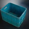 Blue Plastic Storage Bin as a Practical Household Item for Home Organization and Storage 3d model