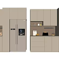 Wine Cabinet Design In Modern Kitchen With Storage And Appliances