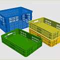 Colorful Plastic Storage Baskets Blue Green Yellow Perforated Design for Home Organizing