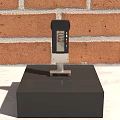 Durable Manual Industrial Drilling Tool Securely Mounted On Gray Brick Wall