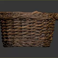 Handwoven Brown Wicker Hanging Basket With Intricate Texture For Decorative Use