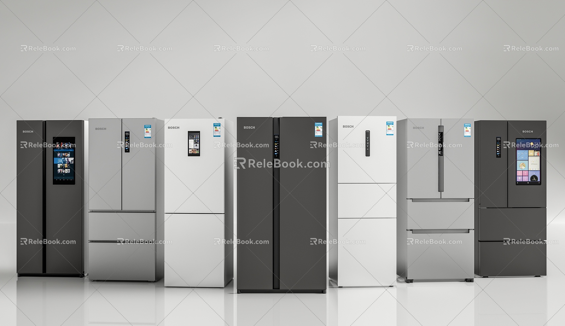 Modern Refrigerator Double Door Refrigerator Three Door Refrigerator Double Door Refrigerator Smart Refrigerator 3d model