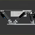 Precision Hexapod Mechanical Platform With Robotic Legs And Industrial Structure