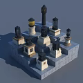 Various Lighthouse Style Outdoor Lights With Decorative Stone Bases For Garden Landscape