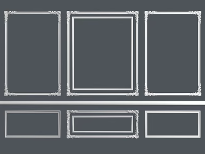 Six Different Styles of Gypsum Molding Frames for Home Interior Decoration 3d model
