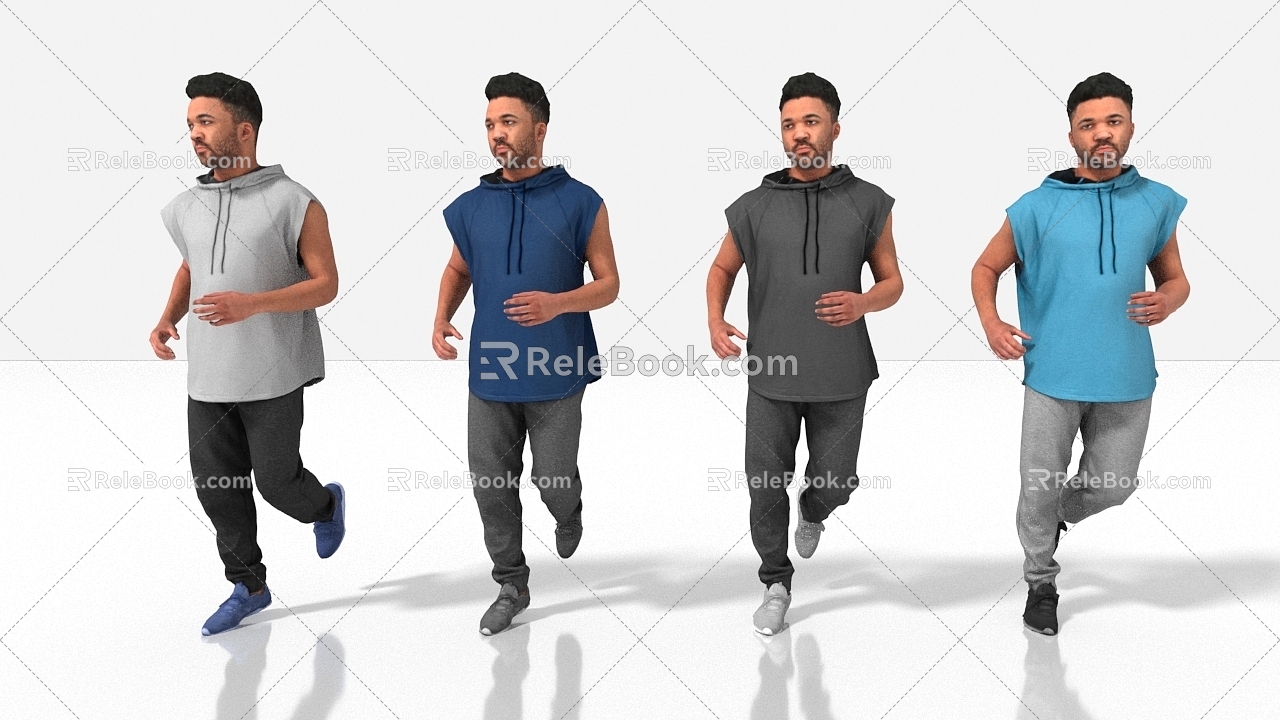 sports running fitness long distance running 3d model