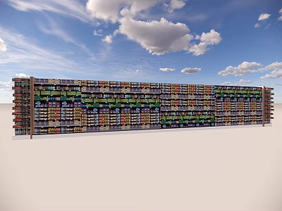 Commercial Shelving Equipment With Multiple Layers Stocked Various Products For Retail 3d model