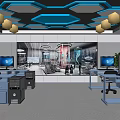 Modern Classroom Computer School Classroom Computer Room Computer Room Computer Classroom Computer Room Multimedia Classroom Computer Desk and Chair 3d model