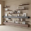 Bookshelf Storage Rack Books Book Ornaments Combination 3d model