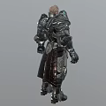 Game Movie Character Male Warrior In Detailed Metal Armor With Shoulder Plates