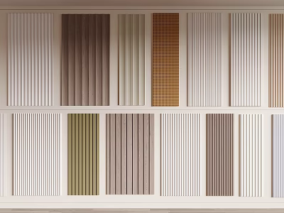 Various Colored Wall Panels With Different Textured Patterns For Interior Design 3d model