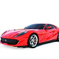 Red Ferrari Sports Car With Sleek Exterior Design And Alloy Wheels