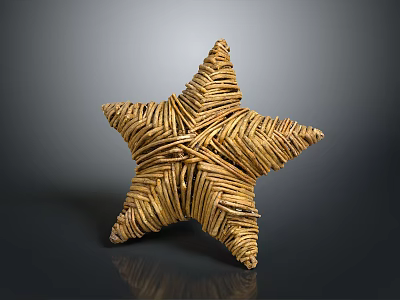 Woven Rattan Starfish Decorative Furniture Piece For Home Decoration 3d model