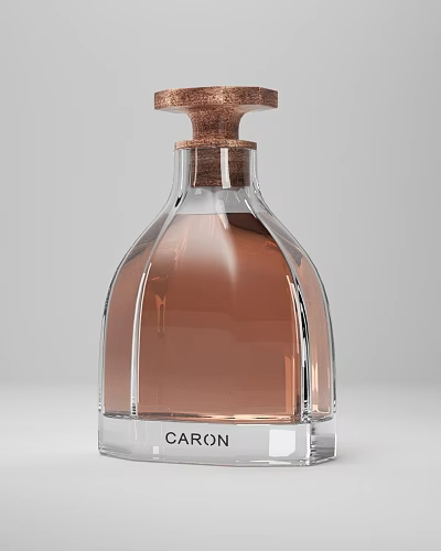 Caron Perfume Bottle With Transparent Glass And Brown Liquid 3d model