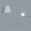 Modern White Lighting Combinations With Pendant Lamp And Arched Table Lamp On Geometric Stand