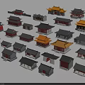 Ancient Chinese Architecture Models With Diverse Traditional Roof Styles And Designs