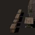 Rustic Entryway Cabinet And Side Cabinet Interior With Wooden Table Chairs And Stone Accent