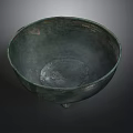 Ancient Bronze Bowl With Three Legs And Intricate Carvings For Household Use