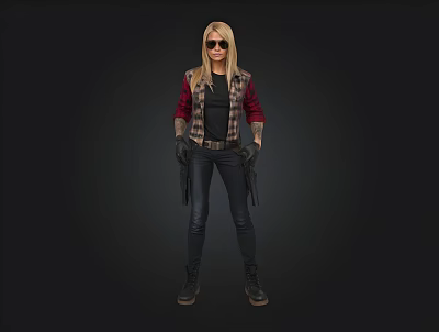 Modern Lady Woman Female Pilot Trainer 3d model