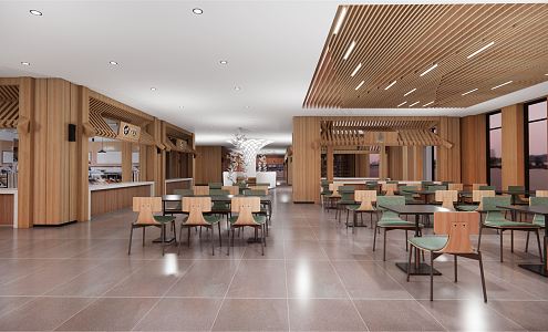 Modern Restaurant Fast-food Restaurant Staff Restaurant Ming File 3d model