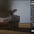 Heavy Armored Functional Military Vehicle With Six Wheels Roof Weapon System And Off Road Design