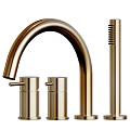 Modern Black Kitchen Faucet With Dual Handles And Detachable Cleaning Brush