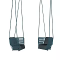 Outdoor Hanging Swings with Woven Seats and Gray Cushions for Playground Fun