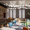 modern library 3d model