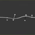 White Curved Roller Coaster Track Model With Support Structures And Reflective Surface