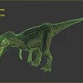 Realistic Dinosaur 3D Model With Standing Pose Blue Gray Skin And Open Mouth