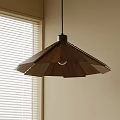 Modern Wooden Pendant Light with Umbrella Shaped Design and Window Blinds Light