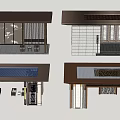 New Chinese style pavilion promenade combination 3d model