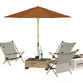 Outdoor Folding Table And Canvas Chairs Set With Wooden Frame And Wine Bottles