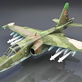 Camouflage Painted Fighter Jet With Missiles Under Wings And Red Tail Fin Emblem