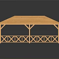 Light Wood Long Table With Plank Top Geometric Cut Out Legs And Reflection