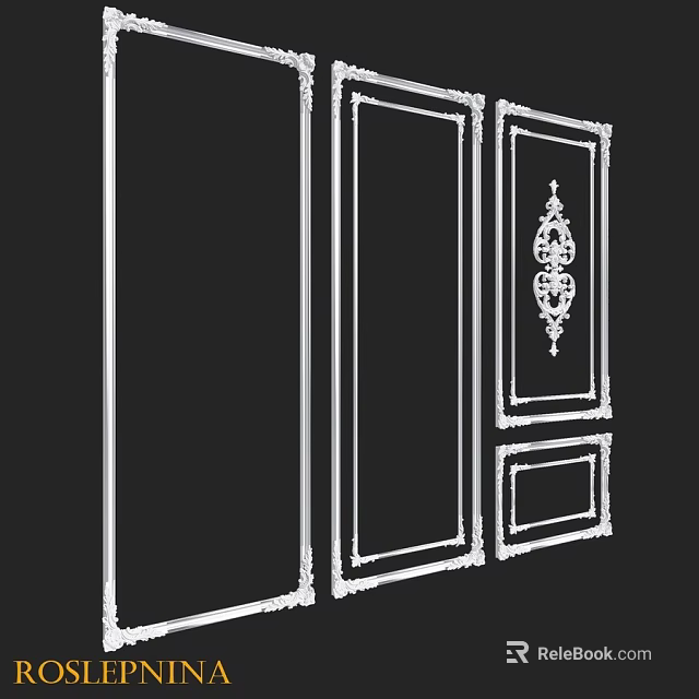 Ornate Decorative Components With Intricate Patterns And Detailed Frame Designs 3d model 