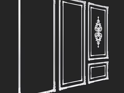 Ornate Decorative Components With Intricate Patterns And Detailed Frame Designs 3d model